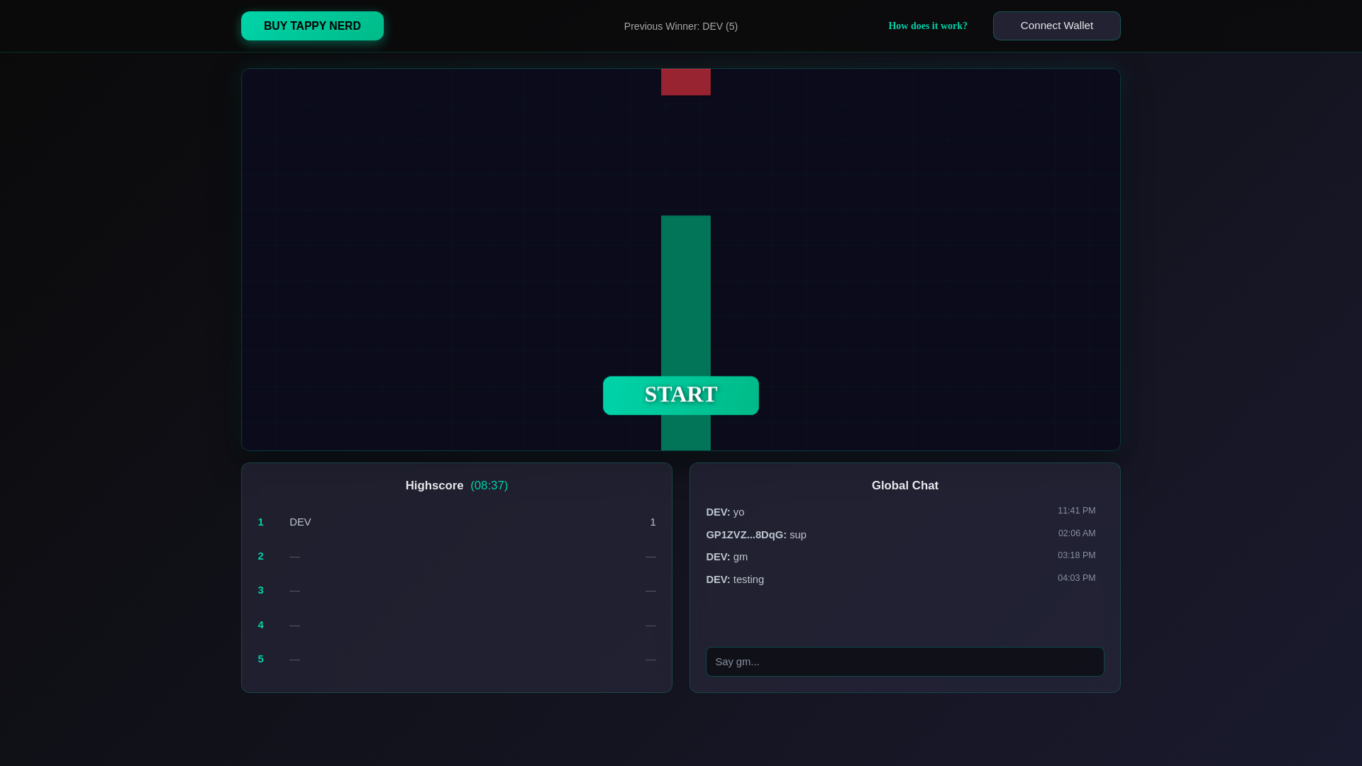 website screenshot of https://tappynerd.xyz/