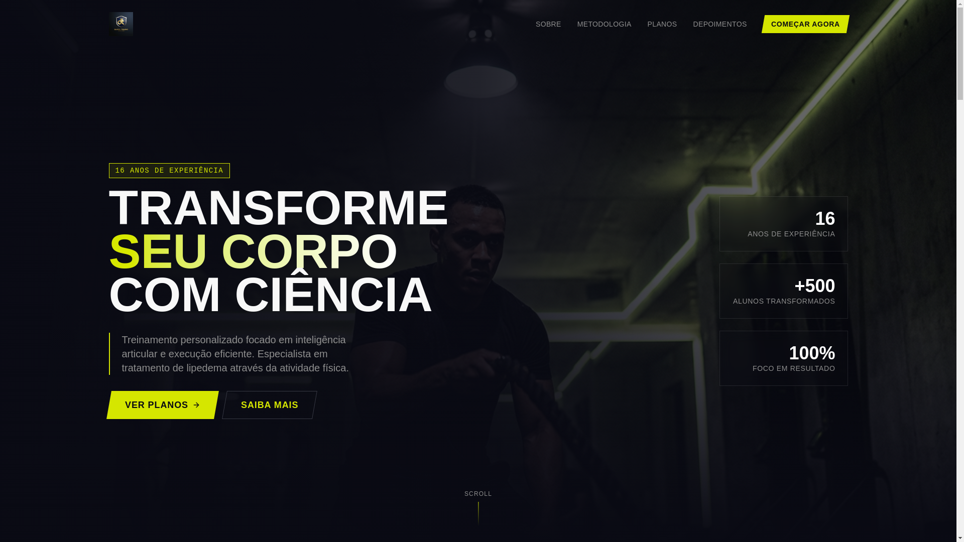 website screenshot of https://danieltoledotreinador.com.br/