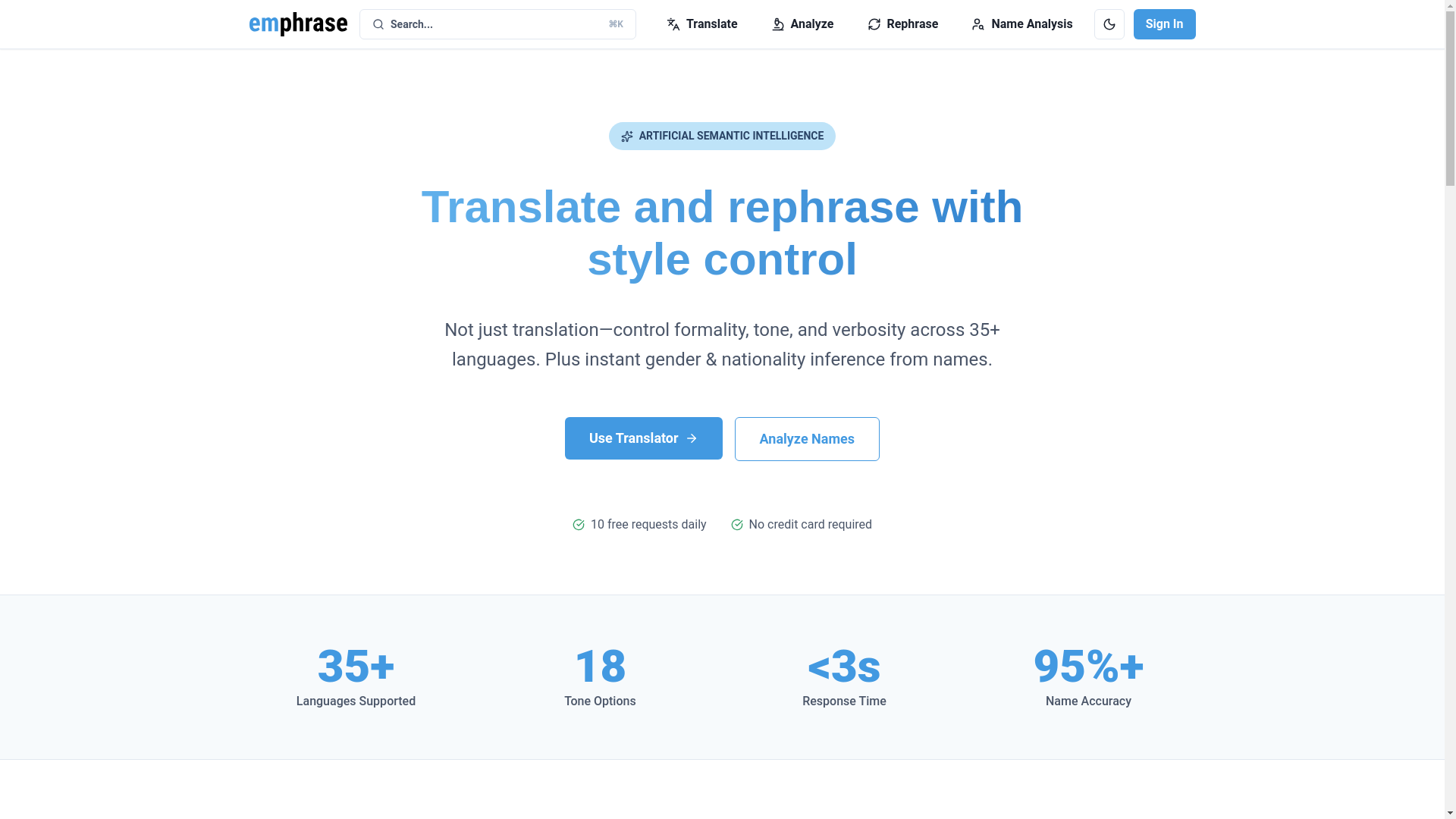 website screenshot of https://emphrase.pages.dev/