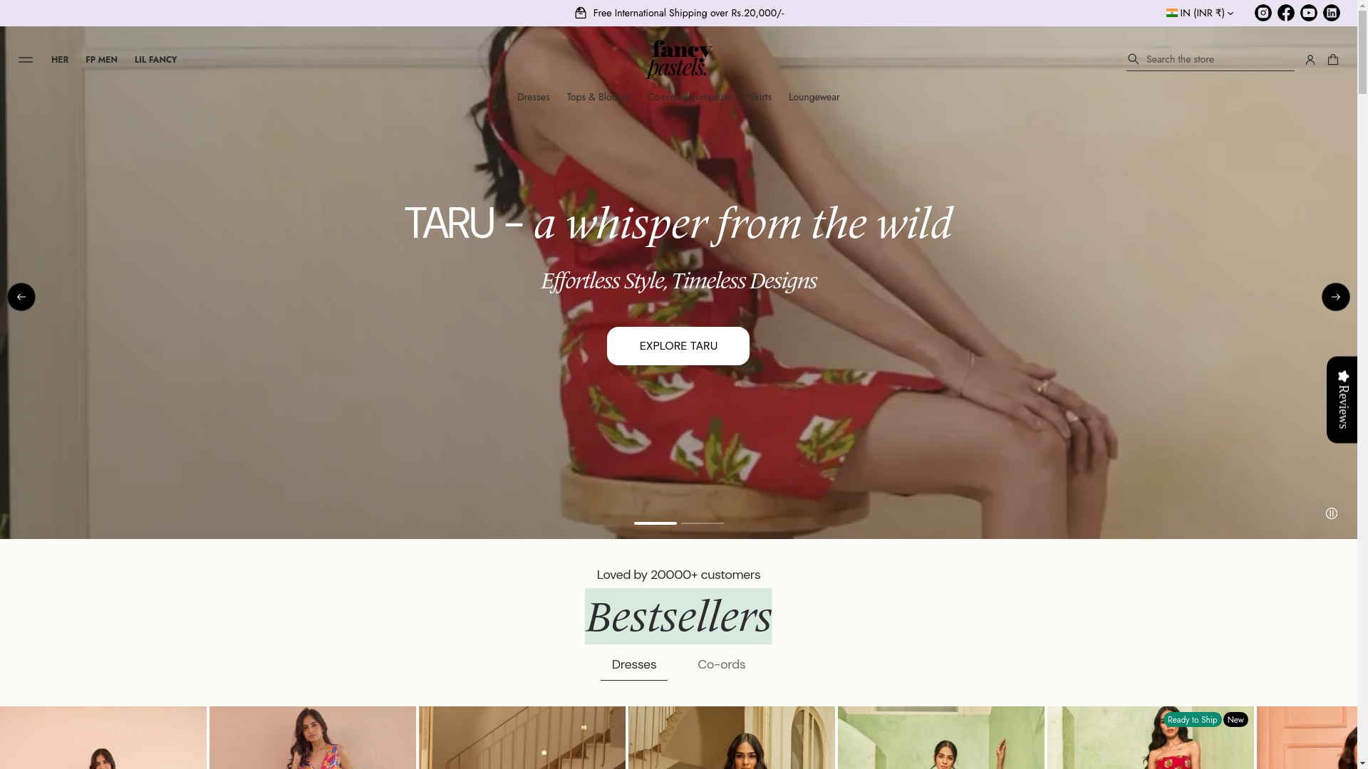 website screenshot of https://thefancypastels.com/