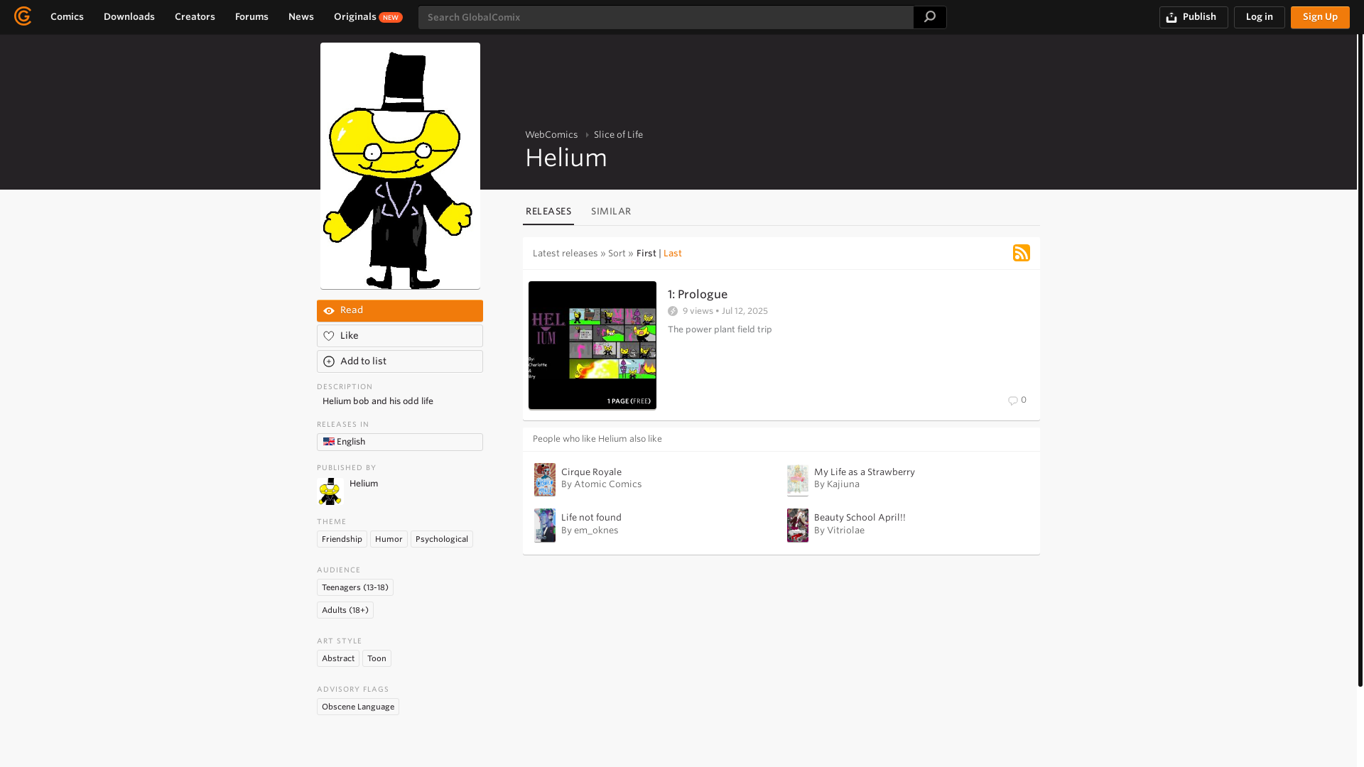 website screenshot of https://itshelium.com/