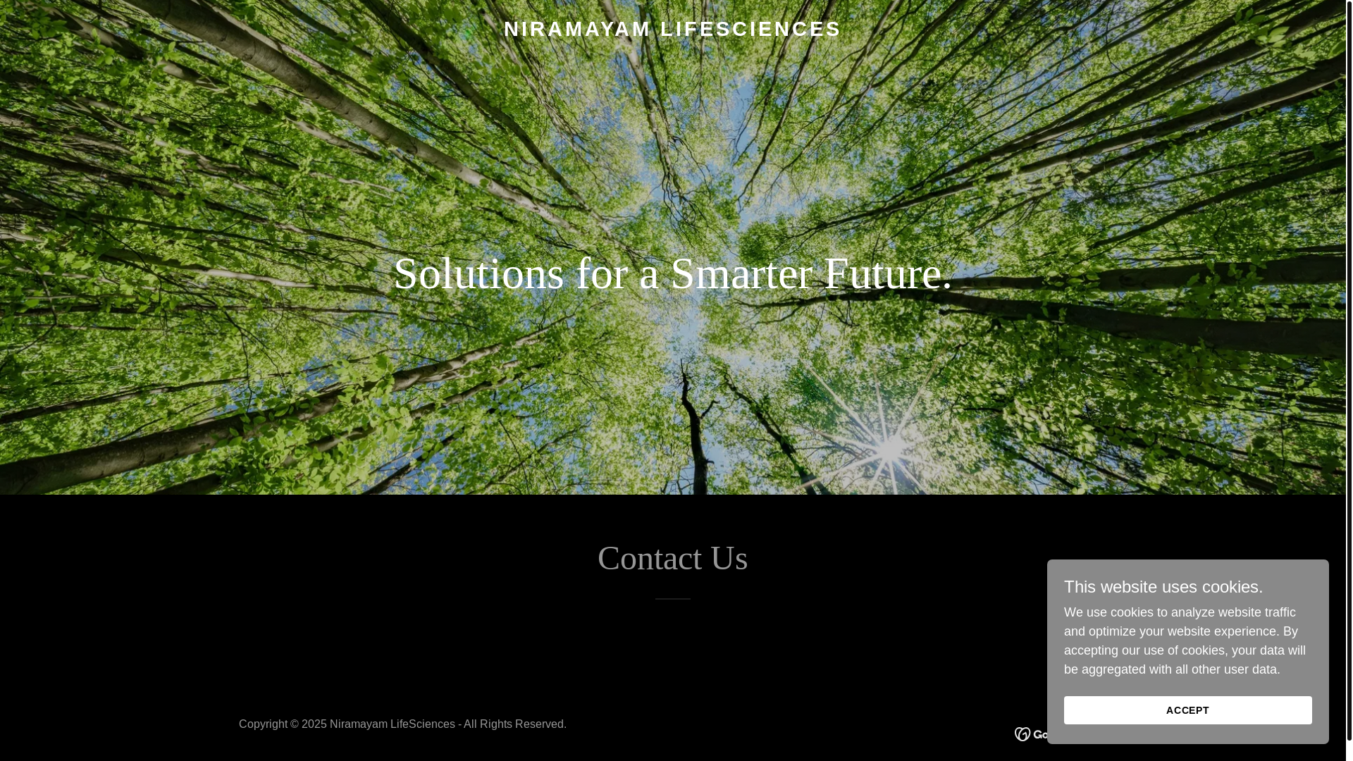 website screenshot of https://niramayamlifesciences.org/