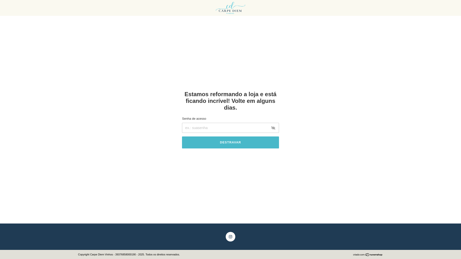 website screenshot of https://carpediemvinhos.com.br/