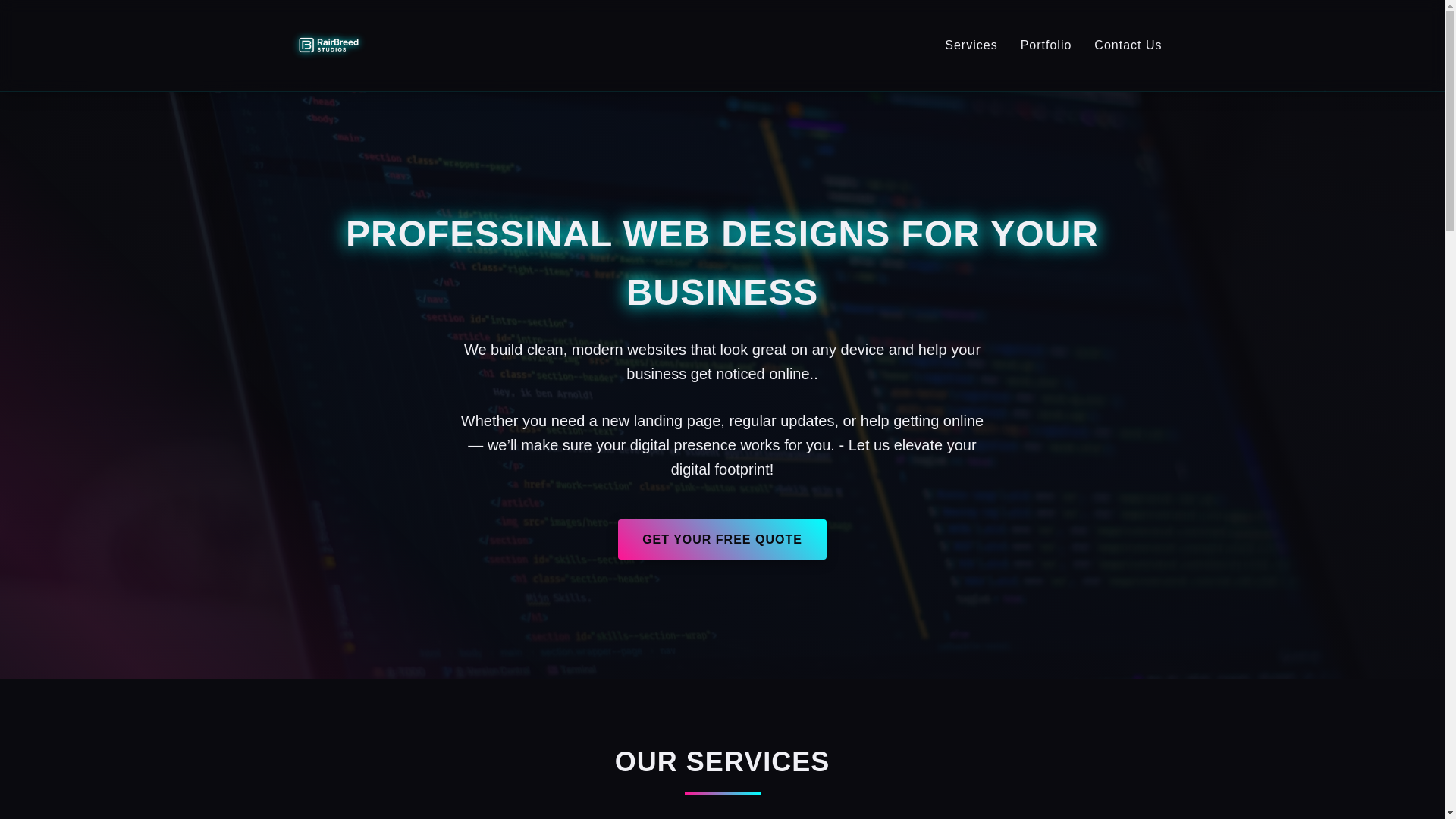 website screenshot of https://rairbreedstudios.co.za/