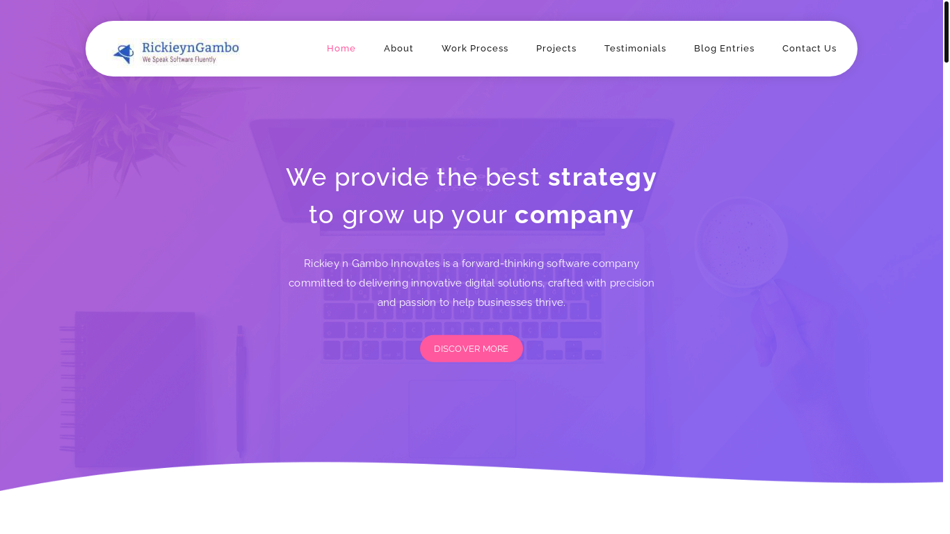 website screenshot of https://rickieyngambo.com/