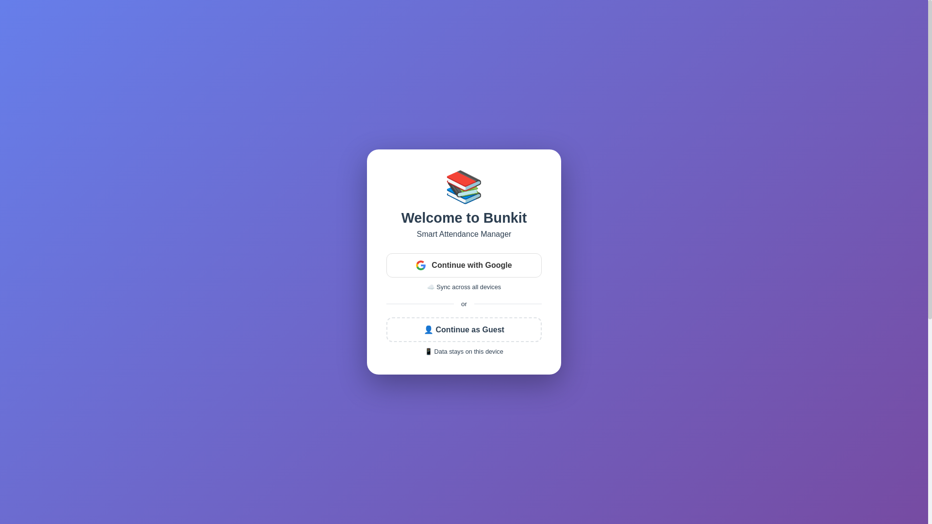 website screenshot of https://bunkitapp.in/