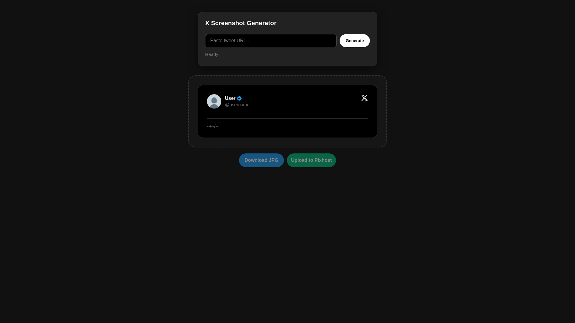website screenshot of https://x-screenshoter.pages.dev/