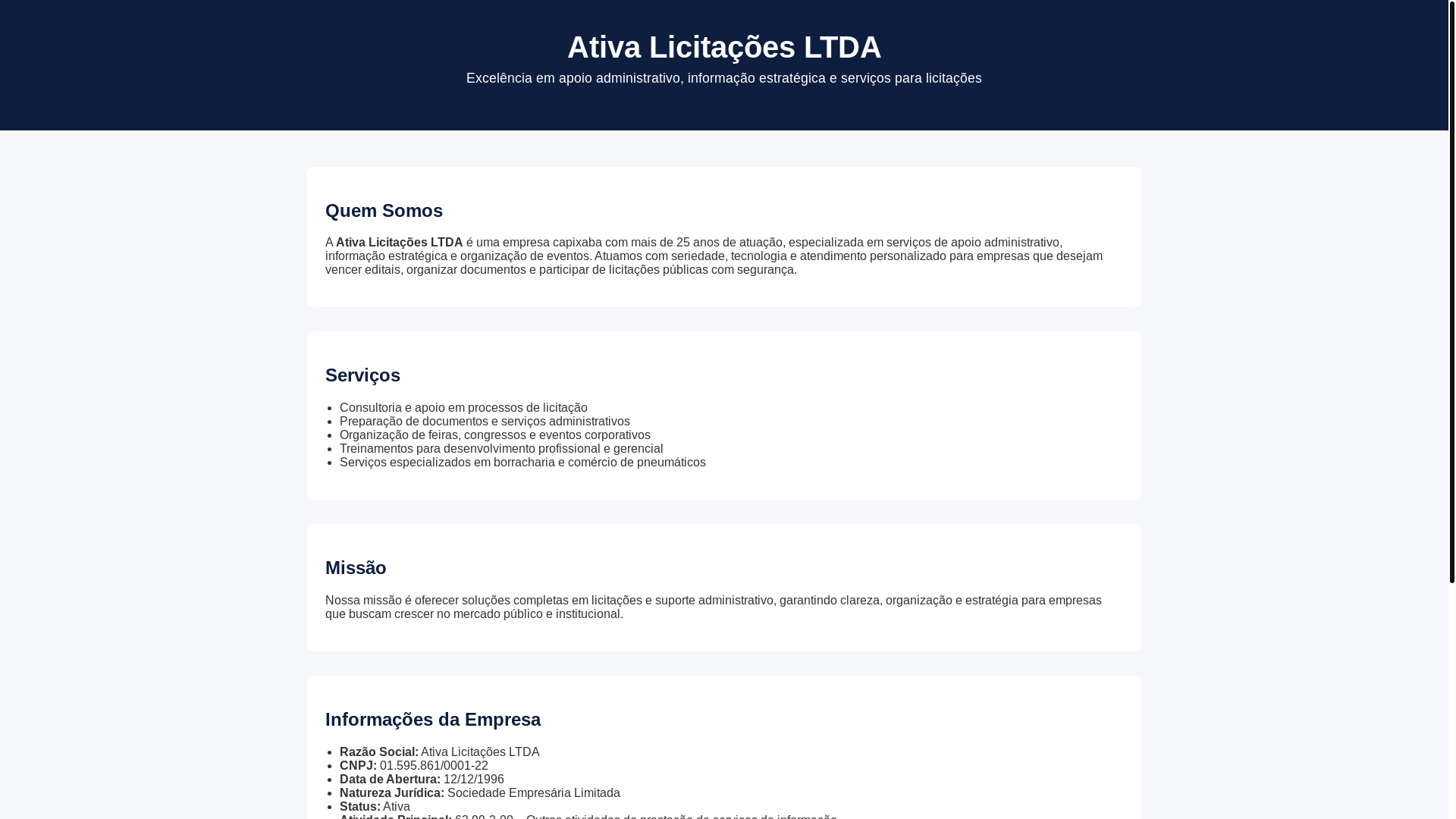 website screenshot of https://licitacoesltda.shop/