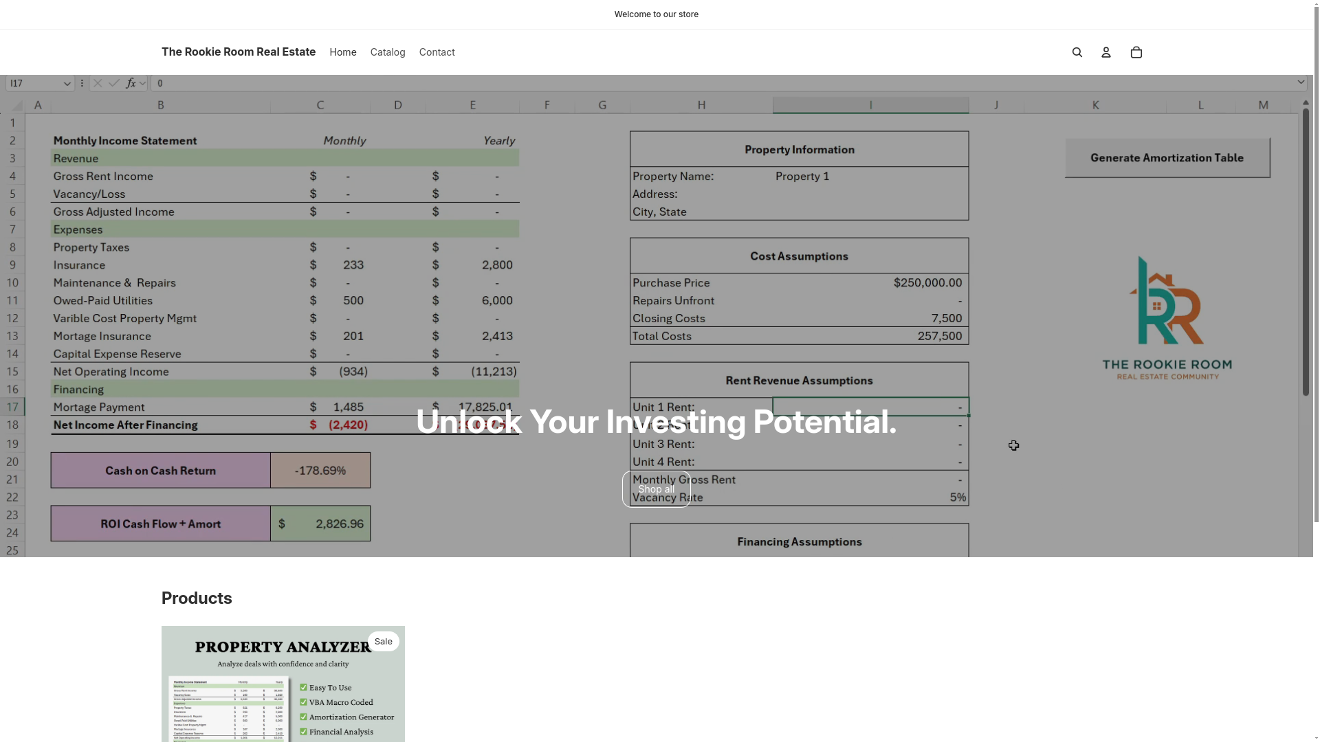 website screenshot of https://therookieroomrealestate.com/