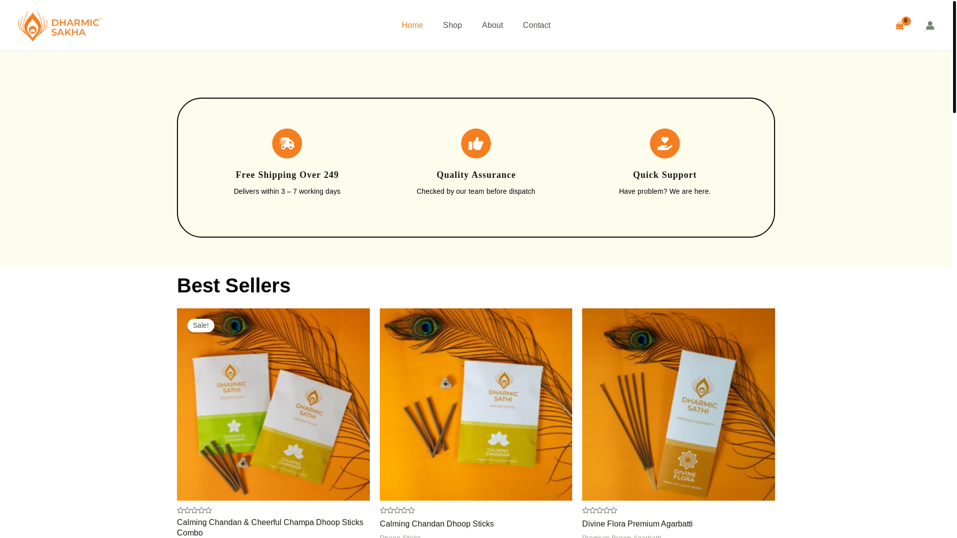 website screenshot of https://dharmicsakha.in/
