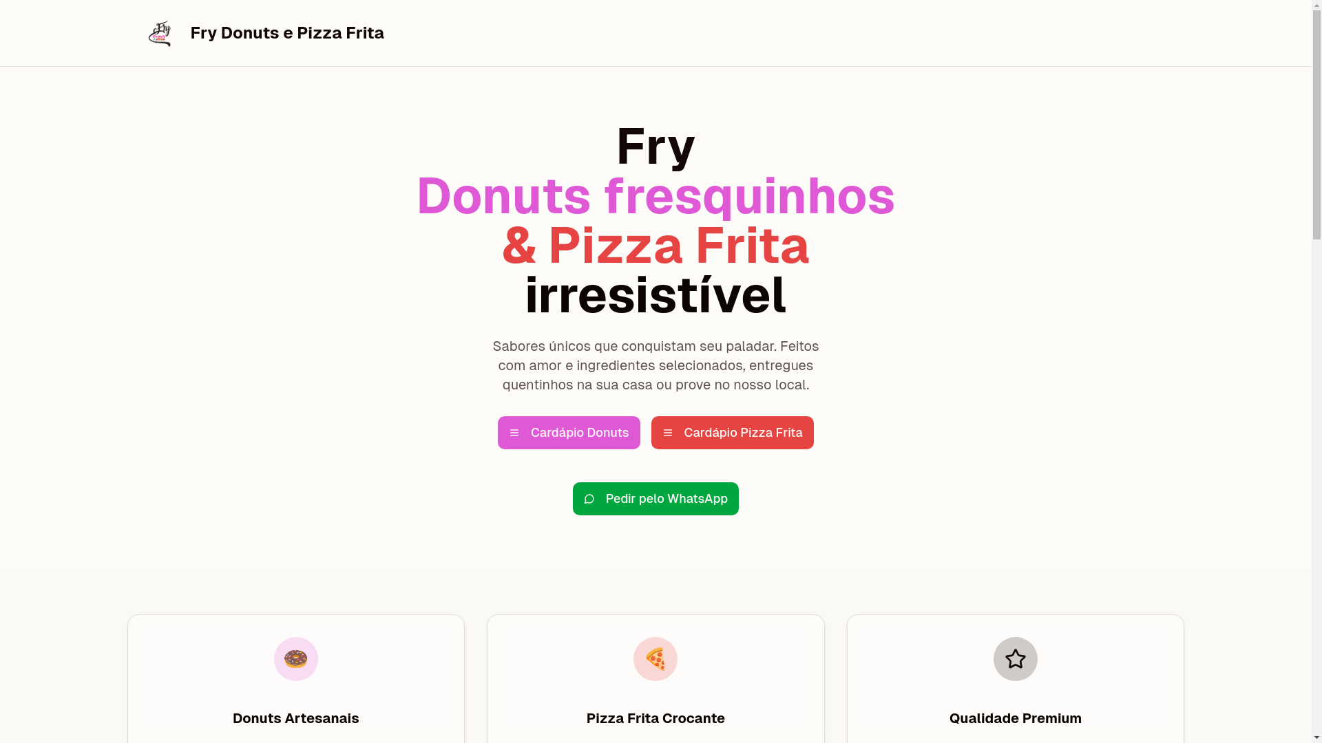 website screenshot of https://frydonutsepizza.com.br/