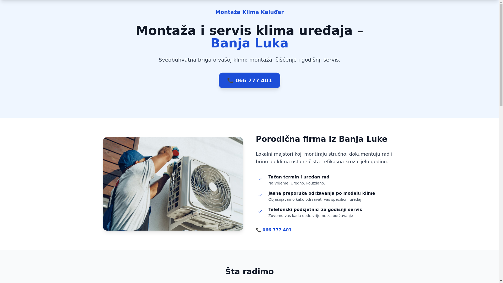 website screenshot of https://montazaklimakaludjer.com/