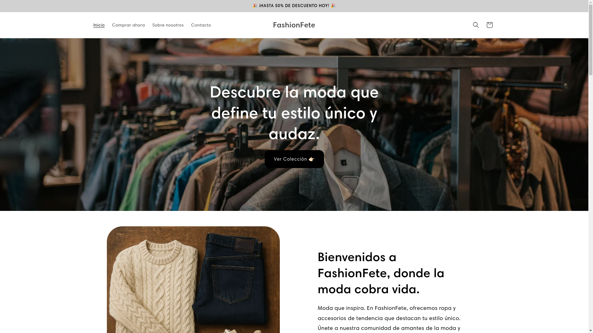 website screenshot of https://fashionfete.us/