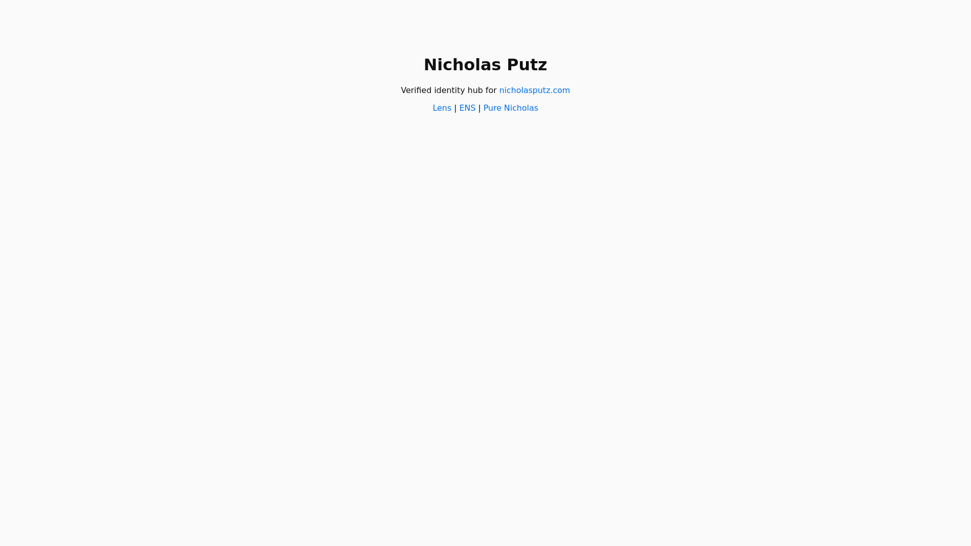 website screenshot of https://nicholasputz.xyz/