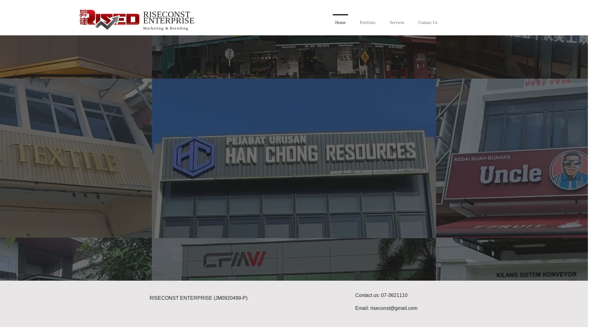 website screenshot of https://riseconstent.com/