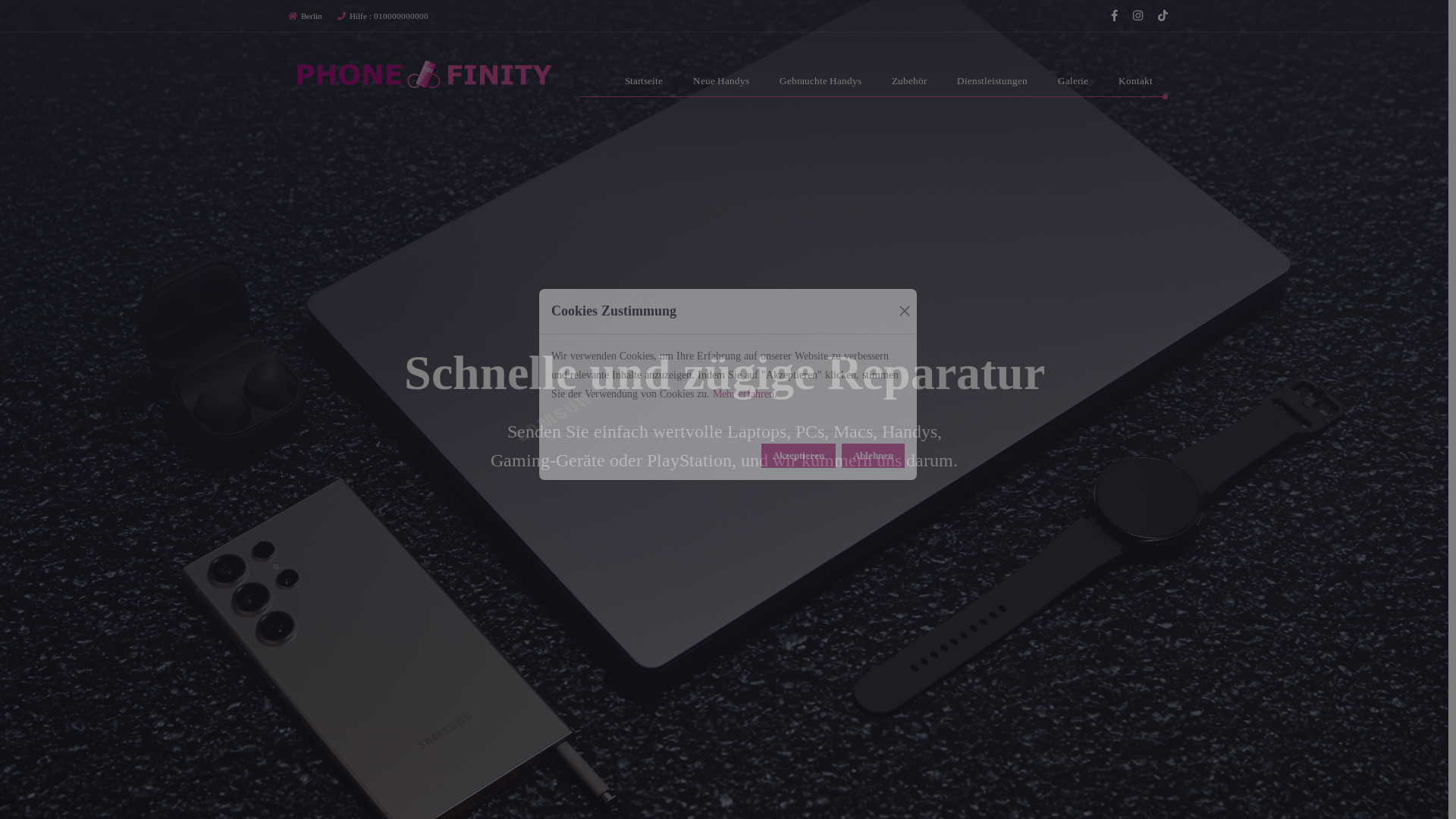 website screenshot of https://phone-finity.de/
