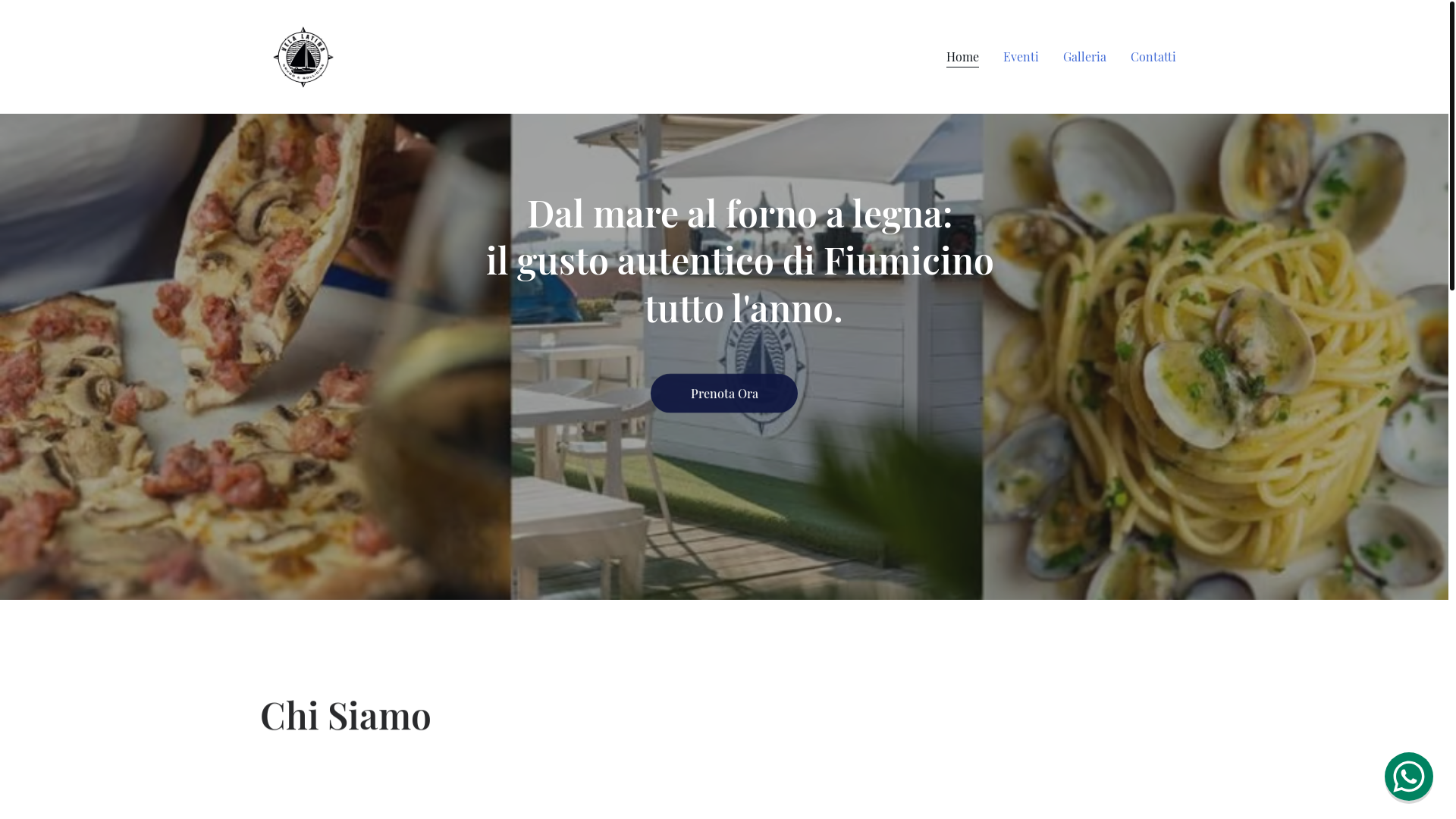 website screenshot of https://ristorantevelalatina.it/
