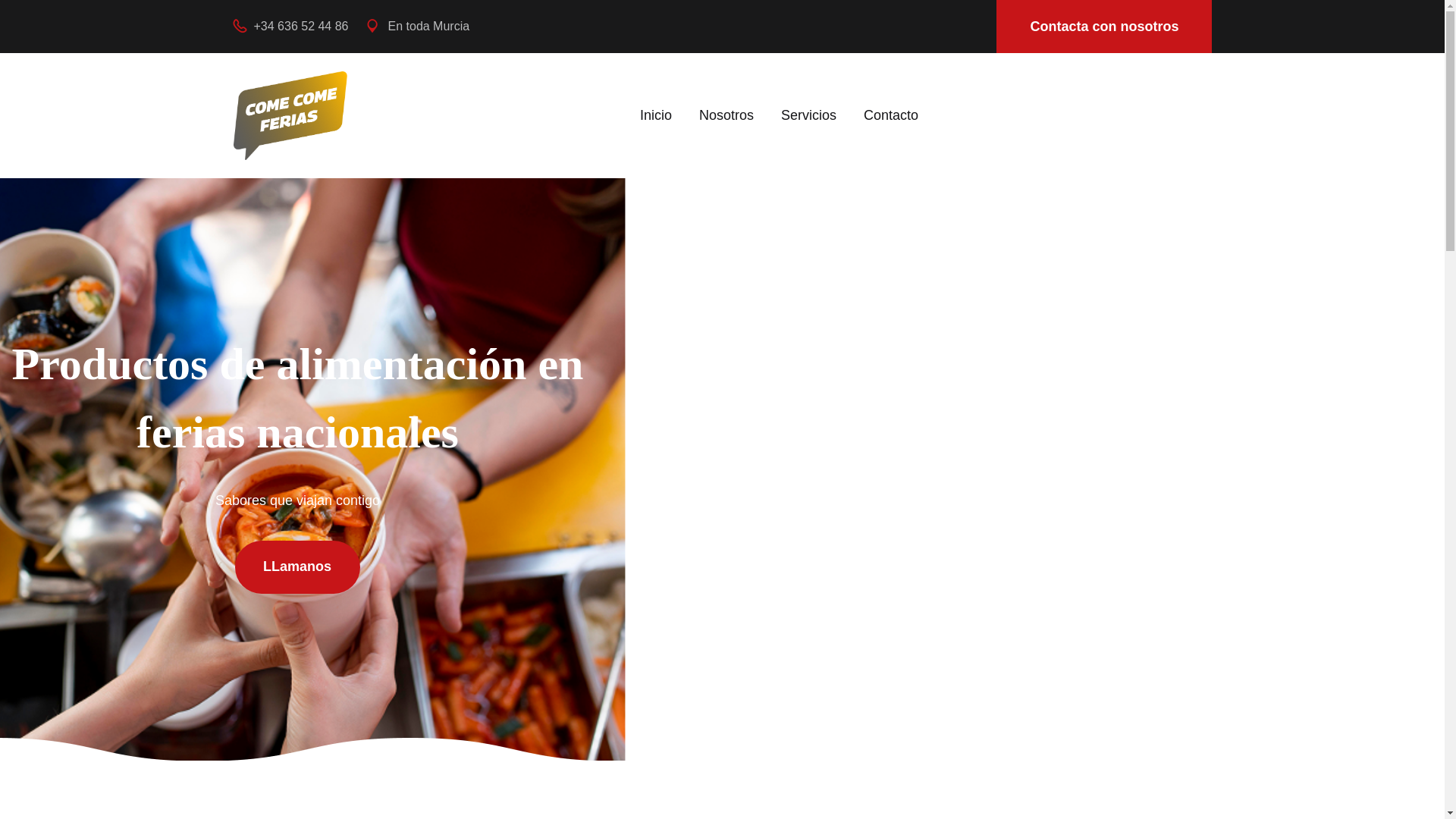 website screenshot of https://comecomeferias.es/