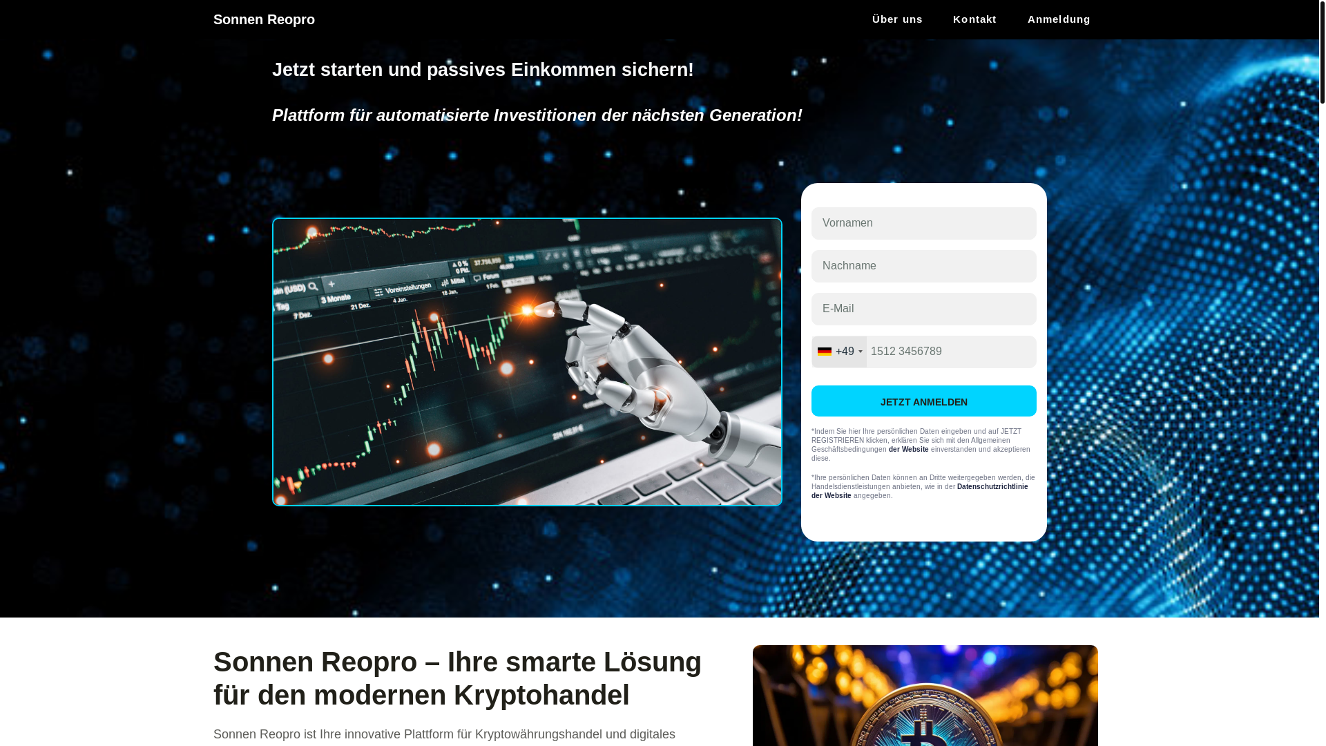website screenshot of https://sonnenreoproapp.de/