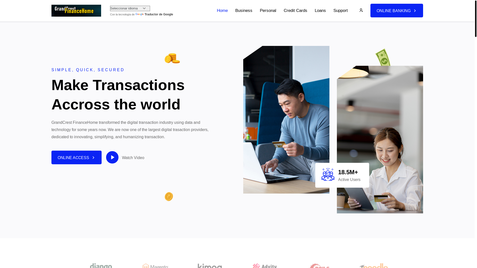 website screenshot of https://grandcrestfhome.com/