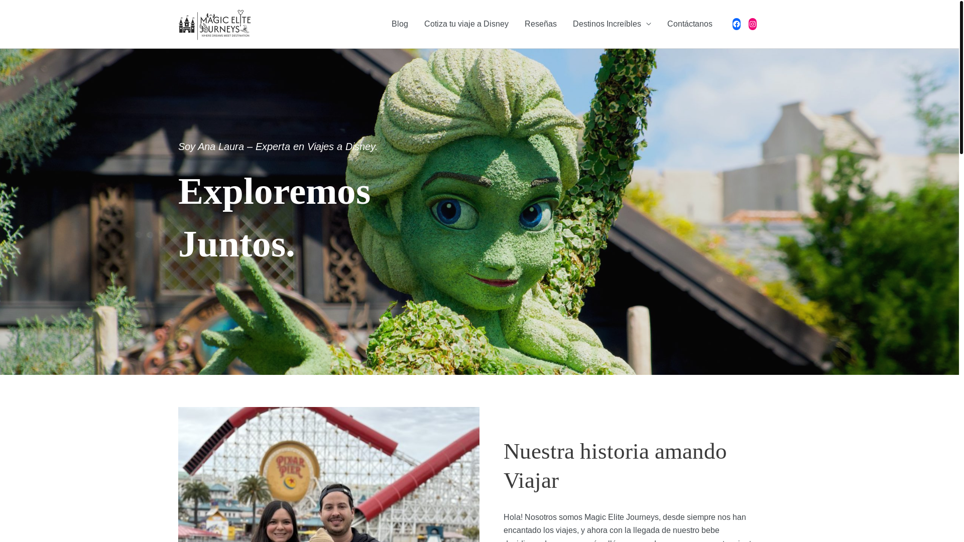 website screenshot of https://magicelitejourneys.com/
