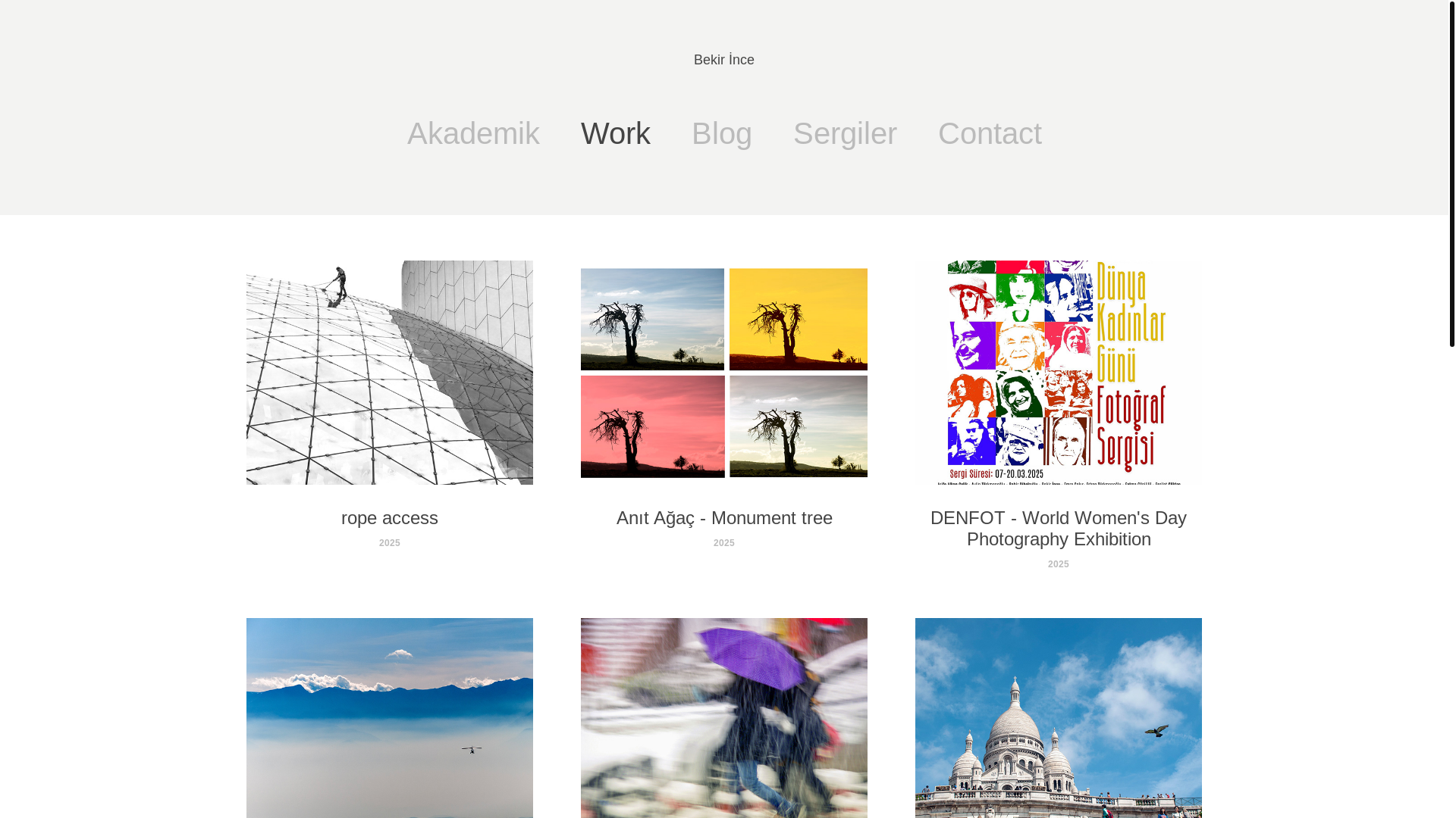 website screenshot of https://bekirince.art/