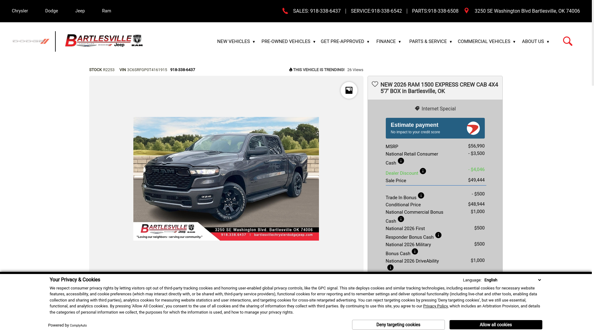 website screenshot of https://www.bartlesvillechryslerdodgejeep.com/auto/*/112729583