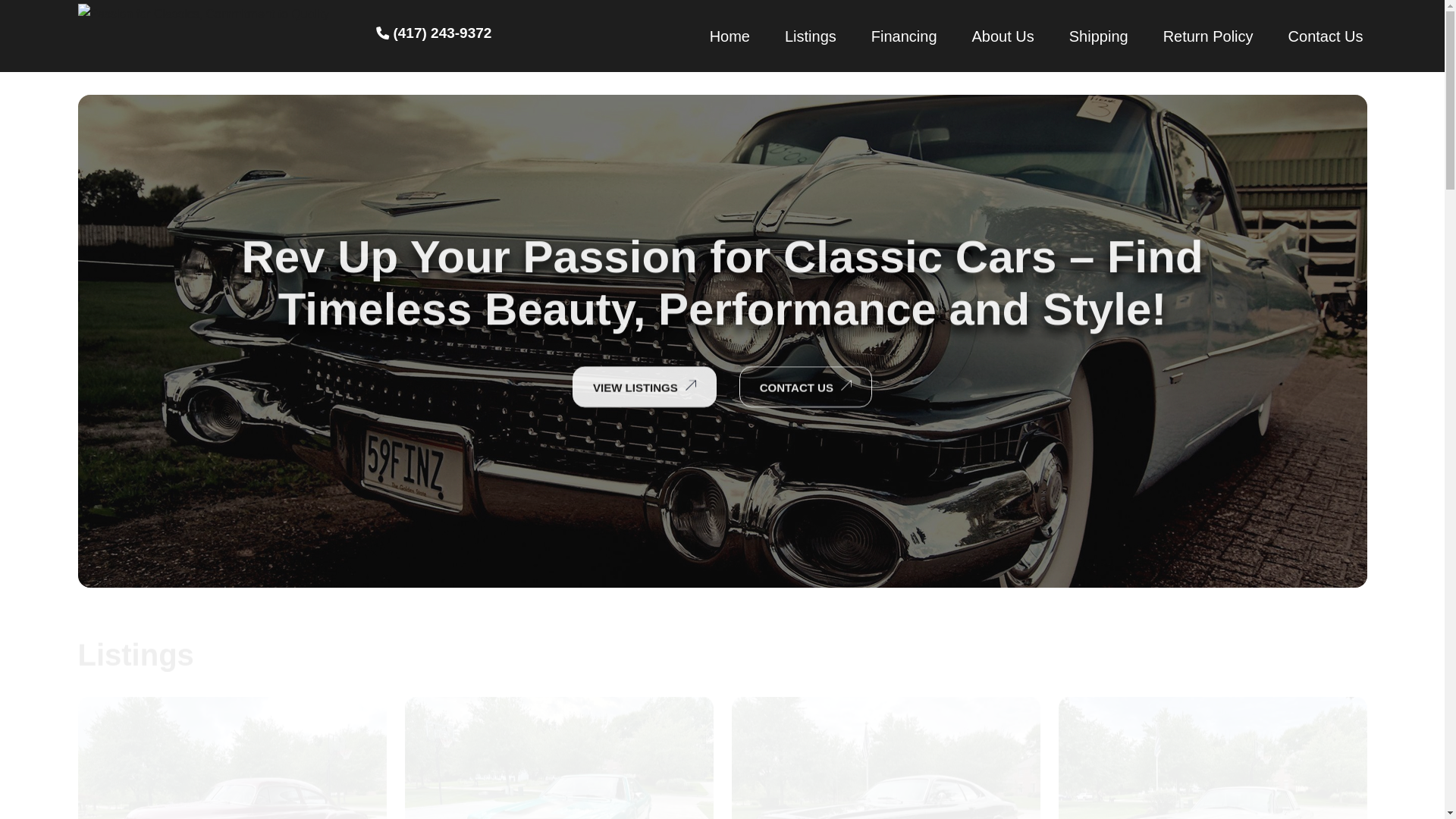 website screenshot of https://adamscollectorcar.com/