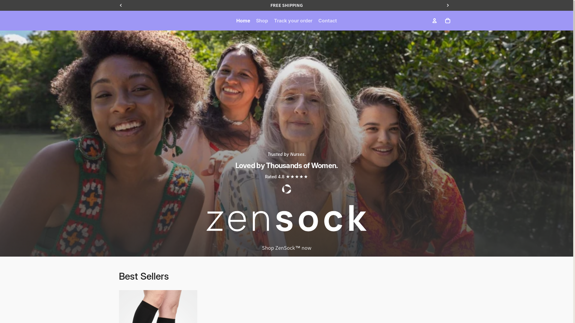 website screenshot of https://zensock.co/
