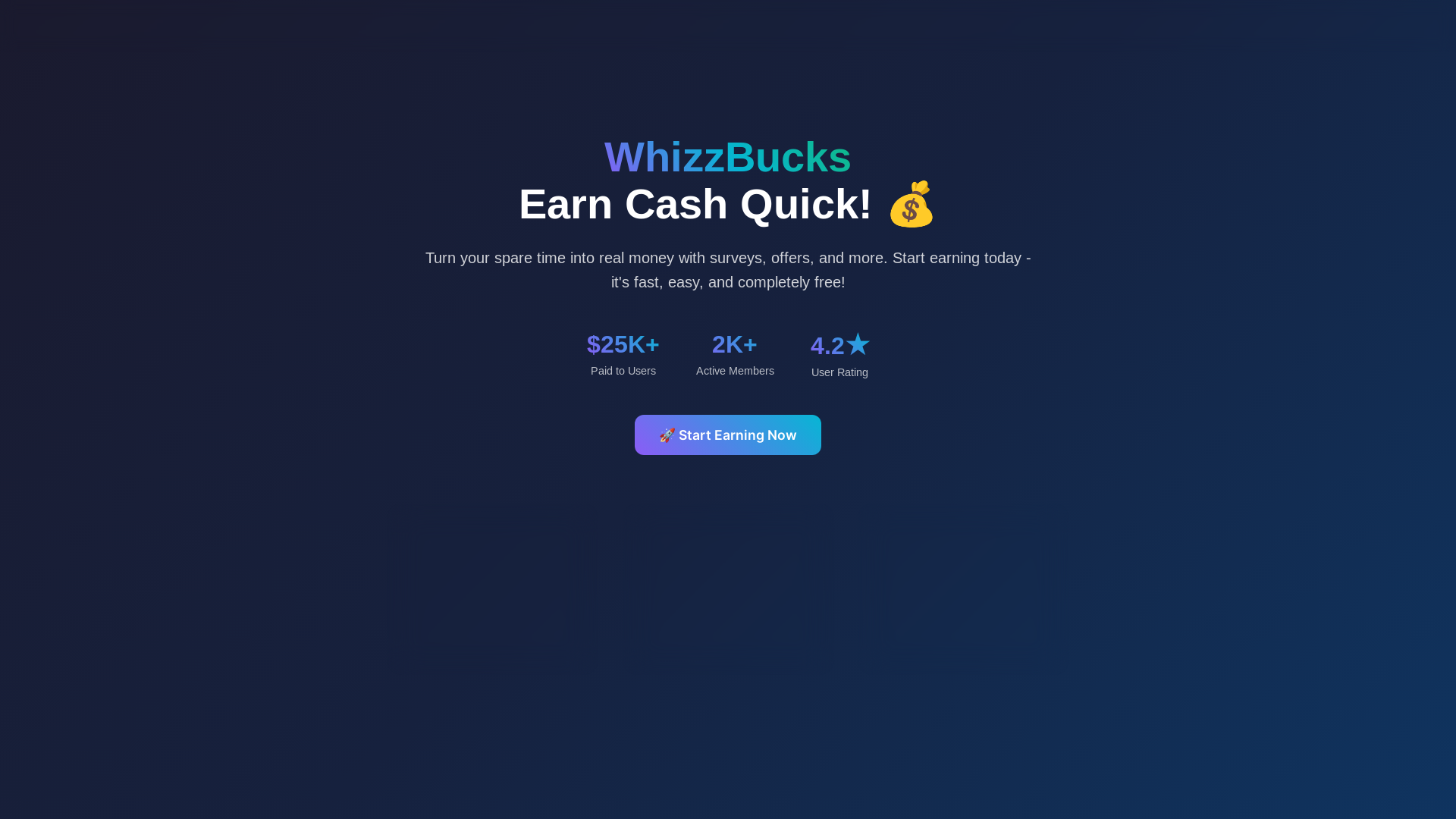 website screenshot of https://whizzbucks.site/