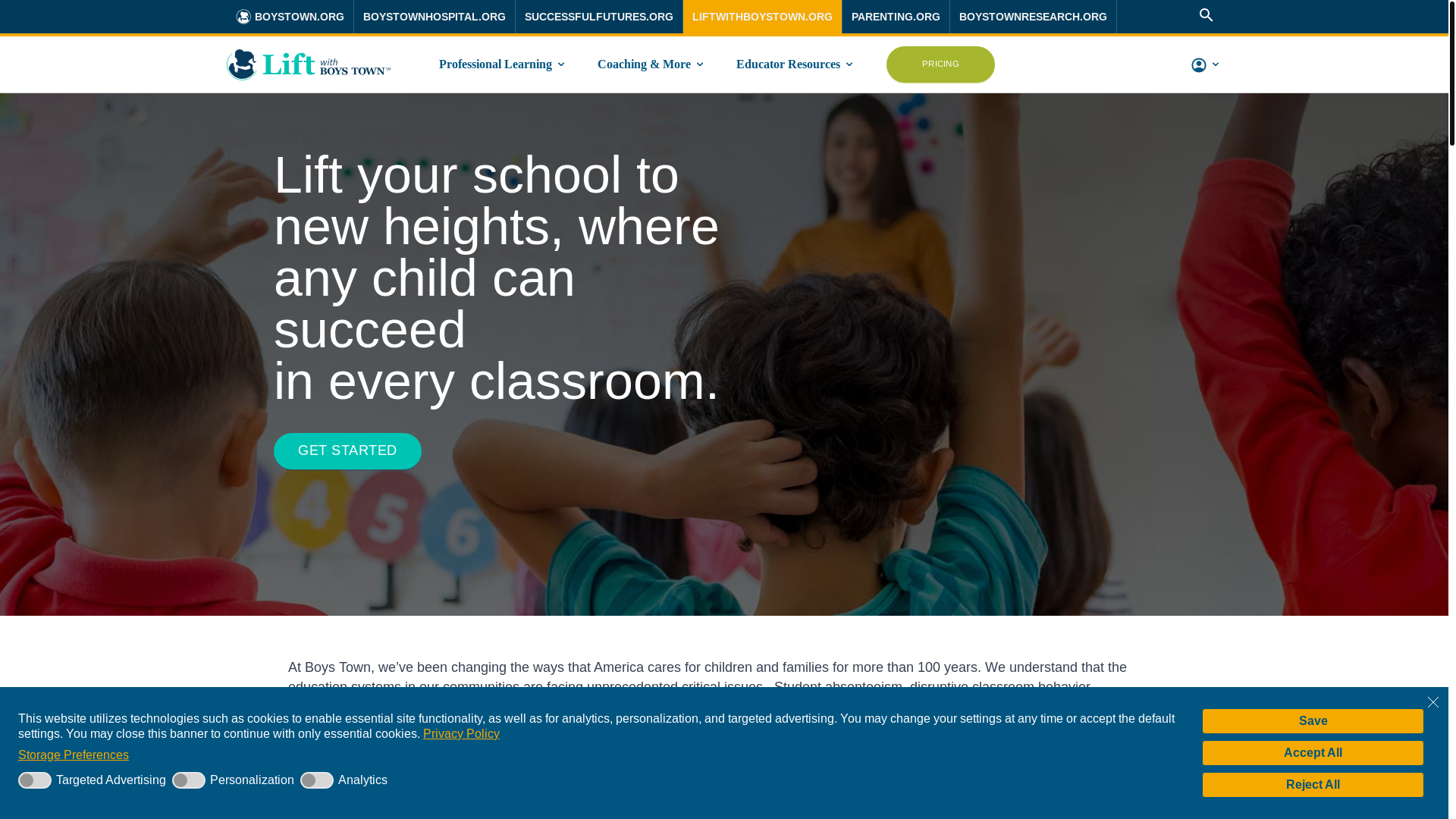 website screenshot of https://boystownlift.us/