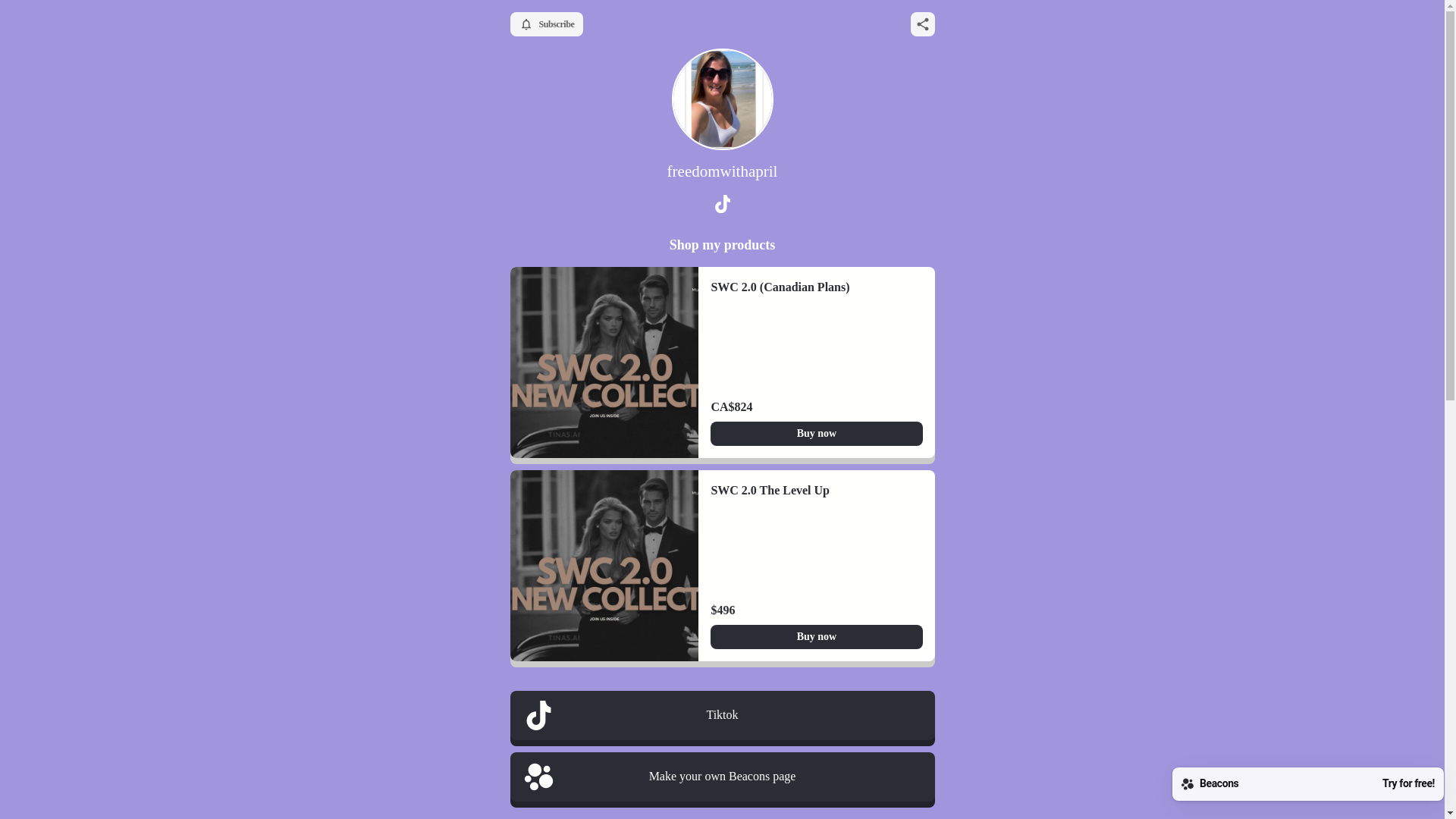 website screenshot of https://freedomwithapril.store/