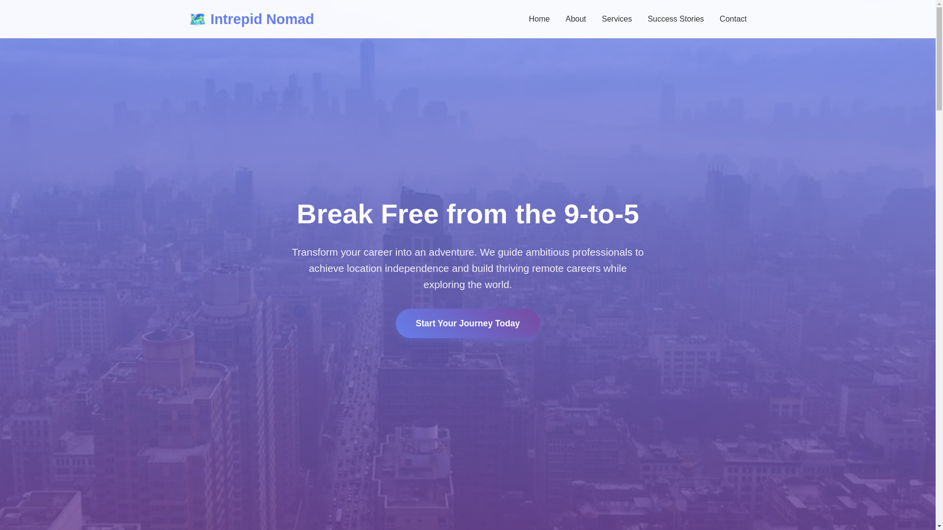 website screenshot of https://intrepidnomad.click/