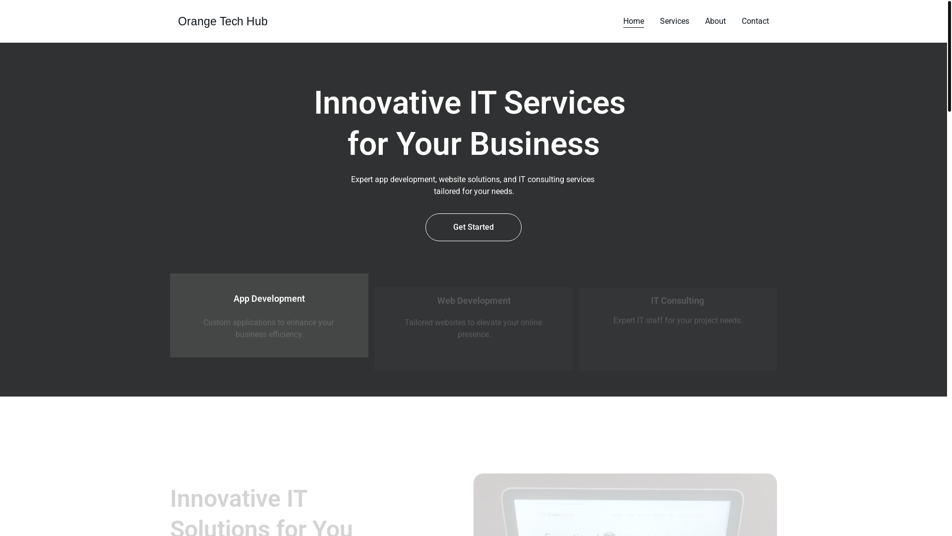 website screenshot of https://orangetechhub.com/