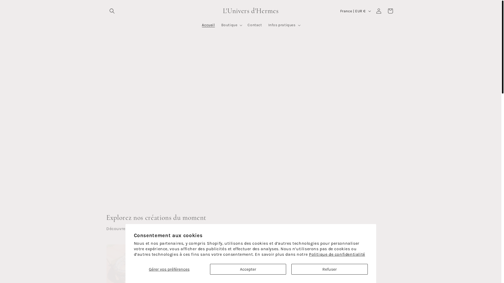 website screenshot of https://luniversdhermes.com/