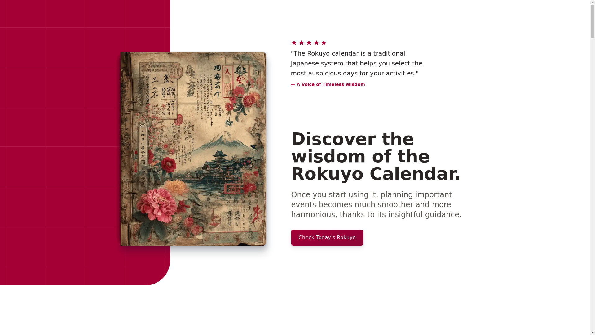 website screenshot of https://rokuyocalendar.pages.dev/