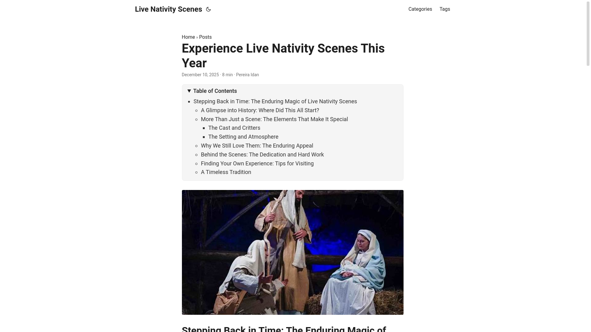 website screenshot of https://livenativityscenes.pages.dev/
