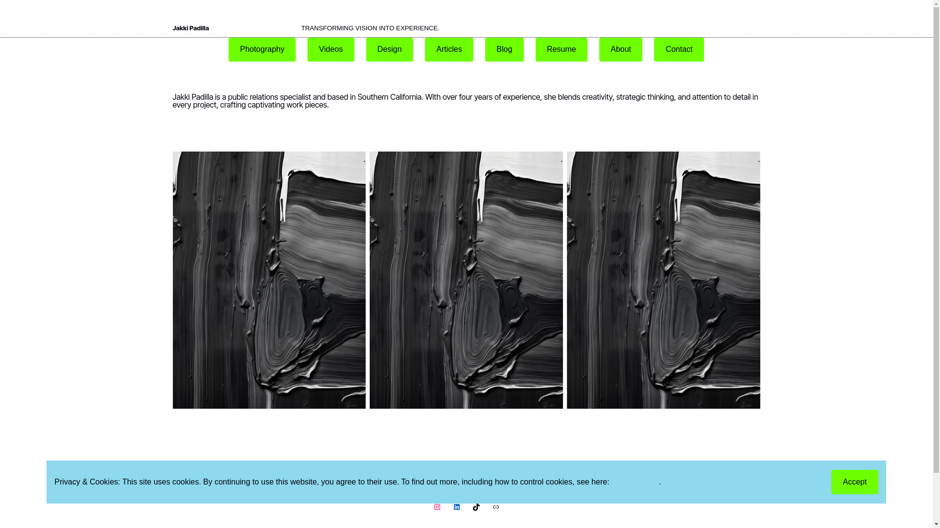 website screenshot of https://padillajakki.com/