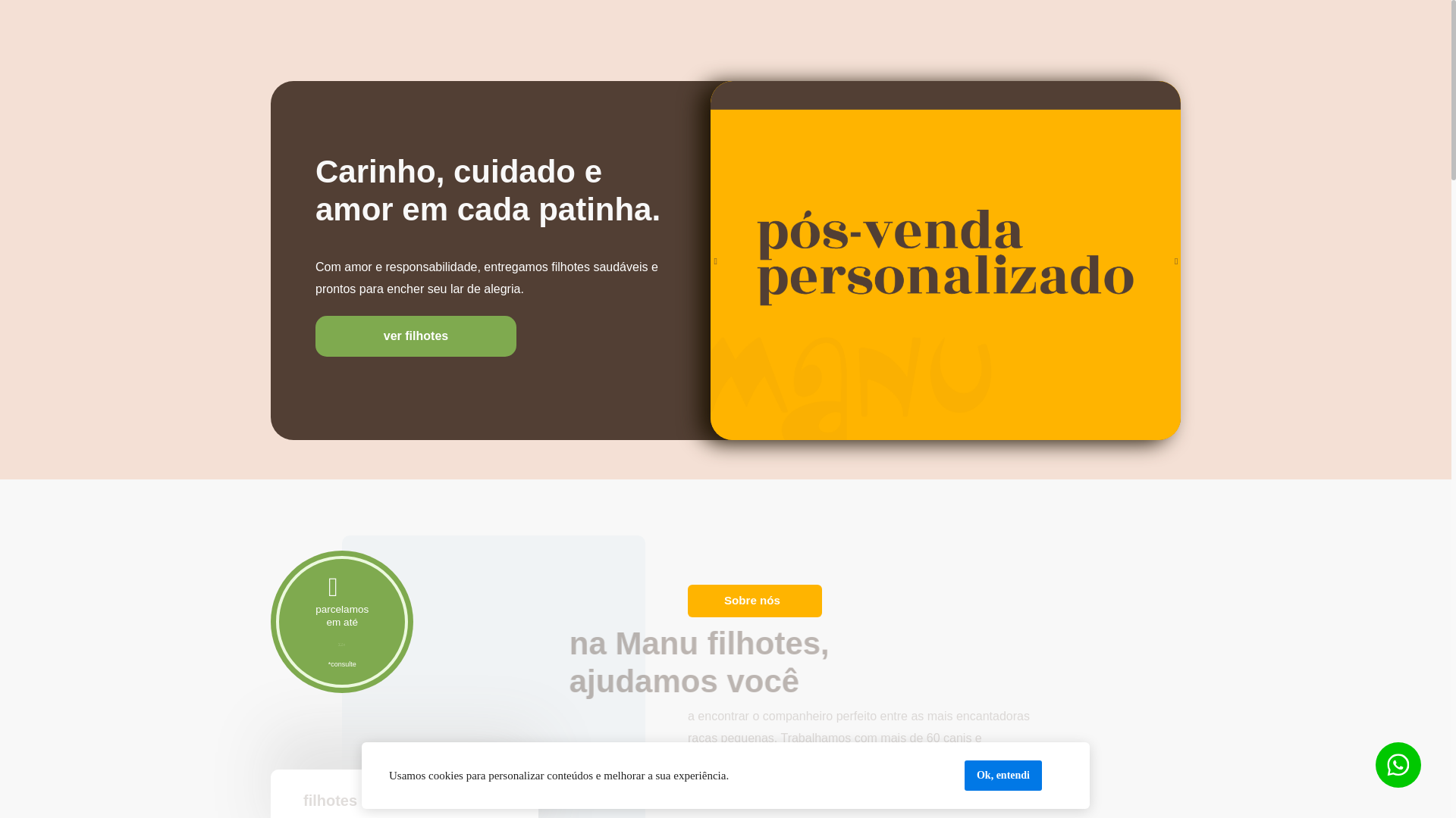 website screenshot of https://manufilhotes.com.br/