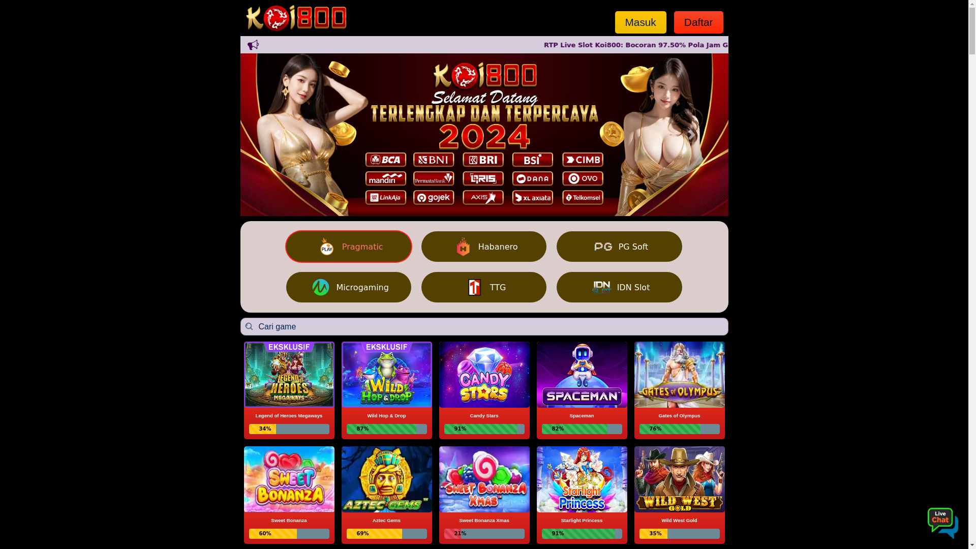 website screenshot of https://rtpkoi800.fit/