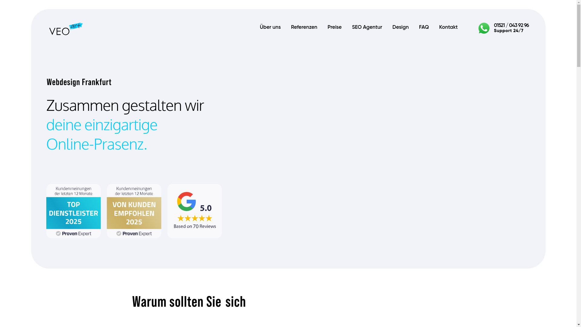 website screenshot of https://veoart.de/