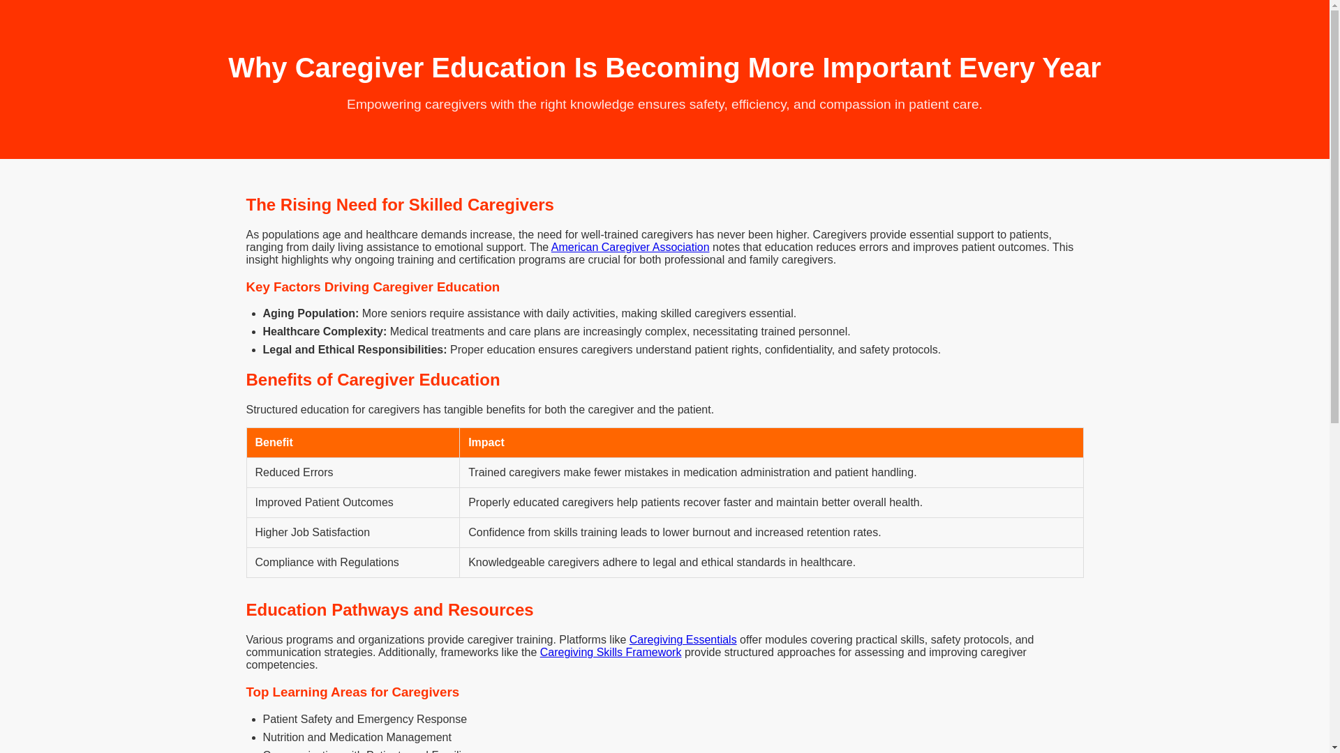 website screenshot of https://caregiver-education-importance.pages.dev/