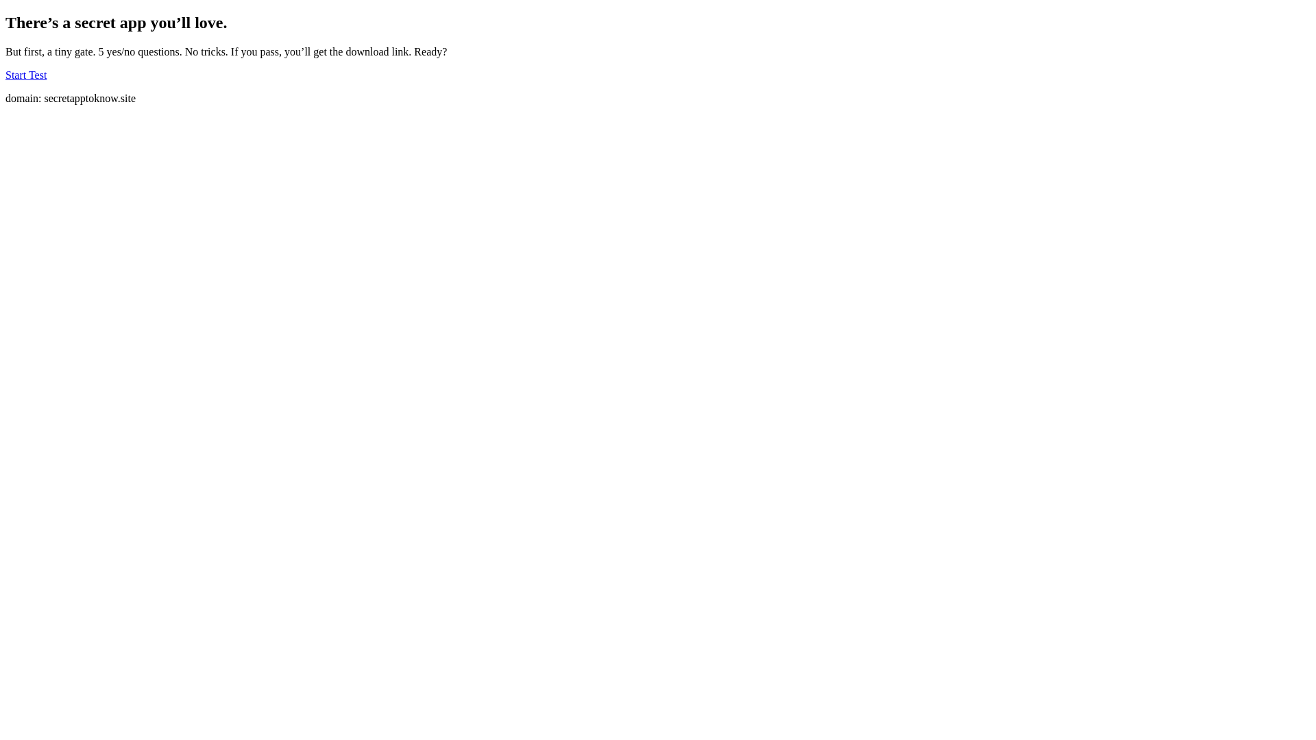 website screenshot of https://secretapptoknow.site/