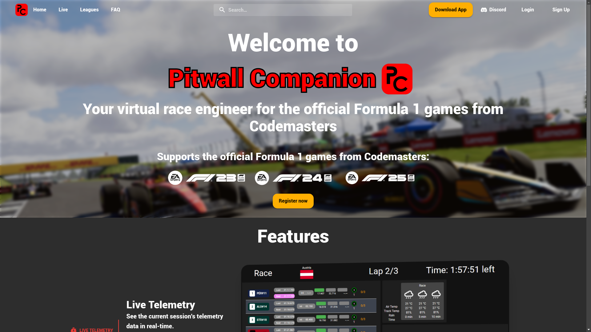 website screenshot of https://pitwallcompanion.pages.dev/