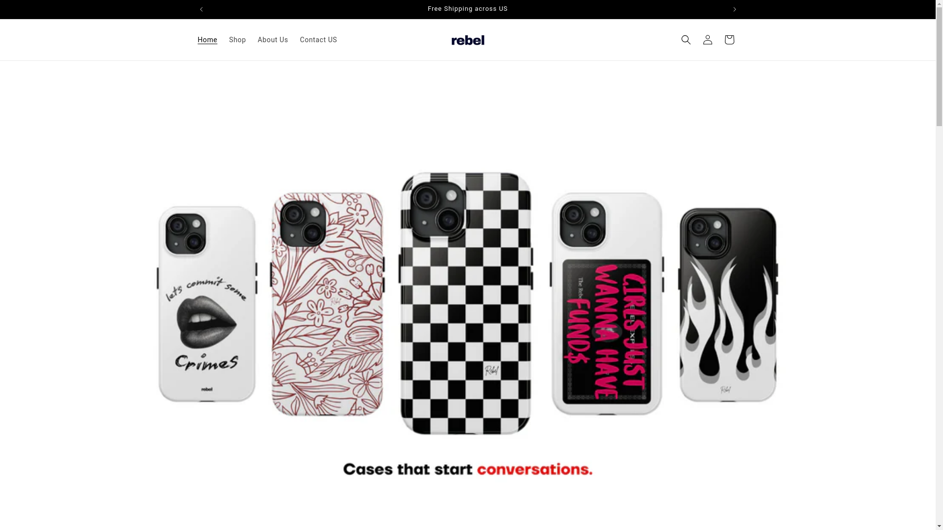 website screenshot of https://therebelcases.in/