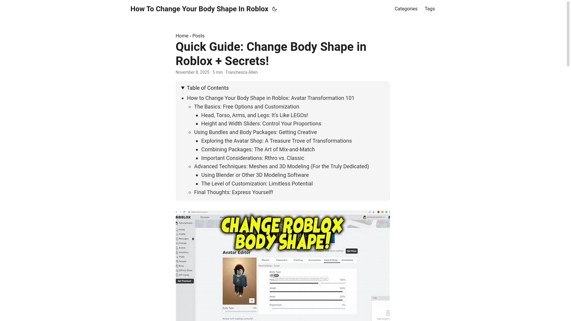 website screenshot of https://how-to-change-your-body-shape-in-roblox.pages.dev/