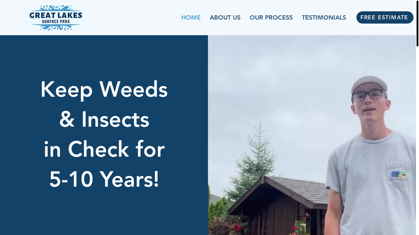 website screenshot of https://greatlakessurfacepros.ca/