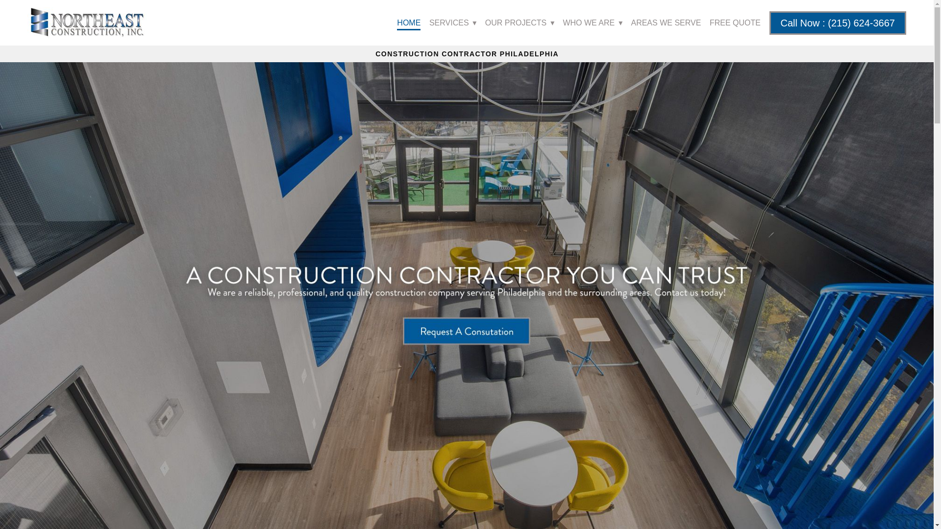 website screenshot of https://myneconstruction.com/