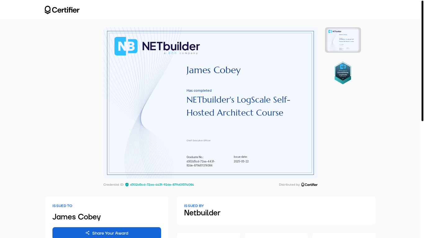 website screenshot of https://t.certifier.io/CL0/https:%2F%2Fcredsverse.com%2Fcredentials%2Fd302d5cd-72aa-443f-92de-879d01374084%3Frecipient=true/1/01020196f8d2201e-005c186b-b252-4da4-977c-745270393943-000000/o-aO2NSH4_aT9lXRrqYII3DcgQDDqvUAFhzx84hUMl8=406