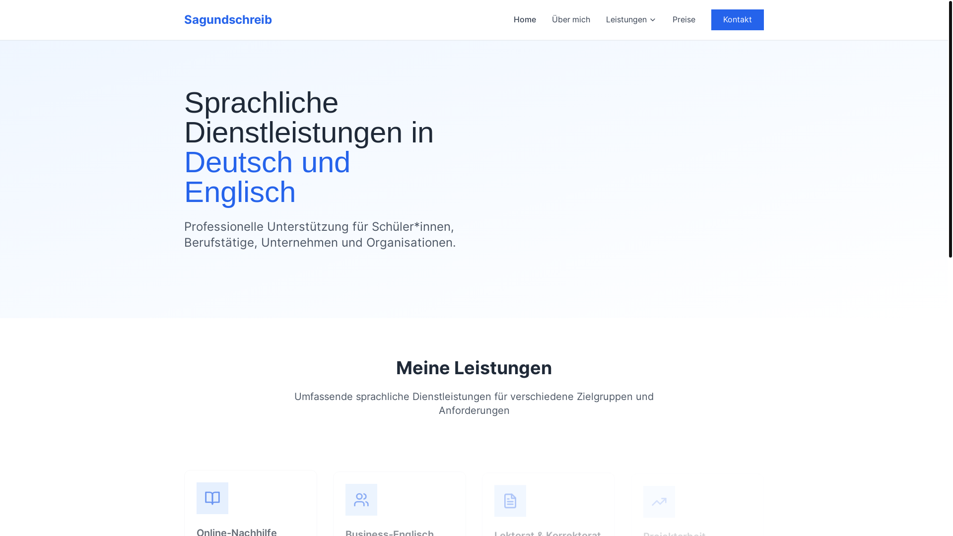 website screenshot of https://sagundschreib.de/